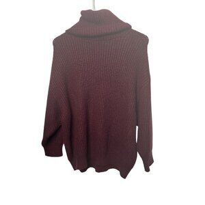 Lulus Ribbed Knit Turtleneck Sweater - Size Small (Maroon)